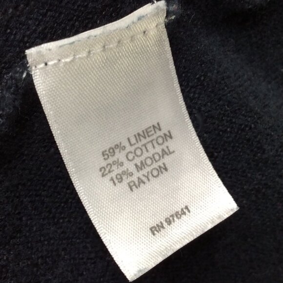 J JIll Linen Blend Open Cardigan Sweater Women's 1X (Tag) XL (Fit) Navy Blue - Picture 11 of 11